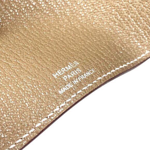 HERMES Bearn 4P 4 rows Key H logo Key Case Chevre Etoupe Gray Unused - Picture 8 of 16